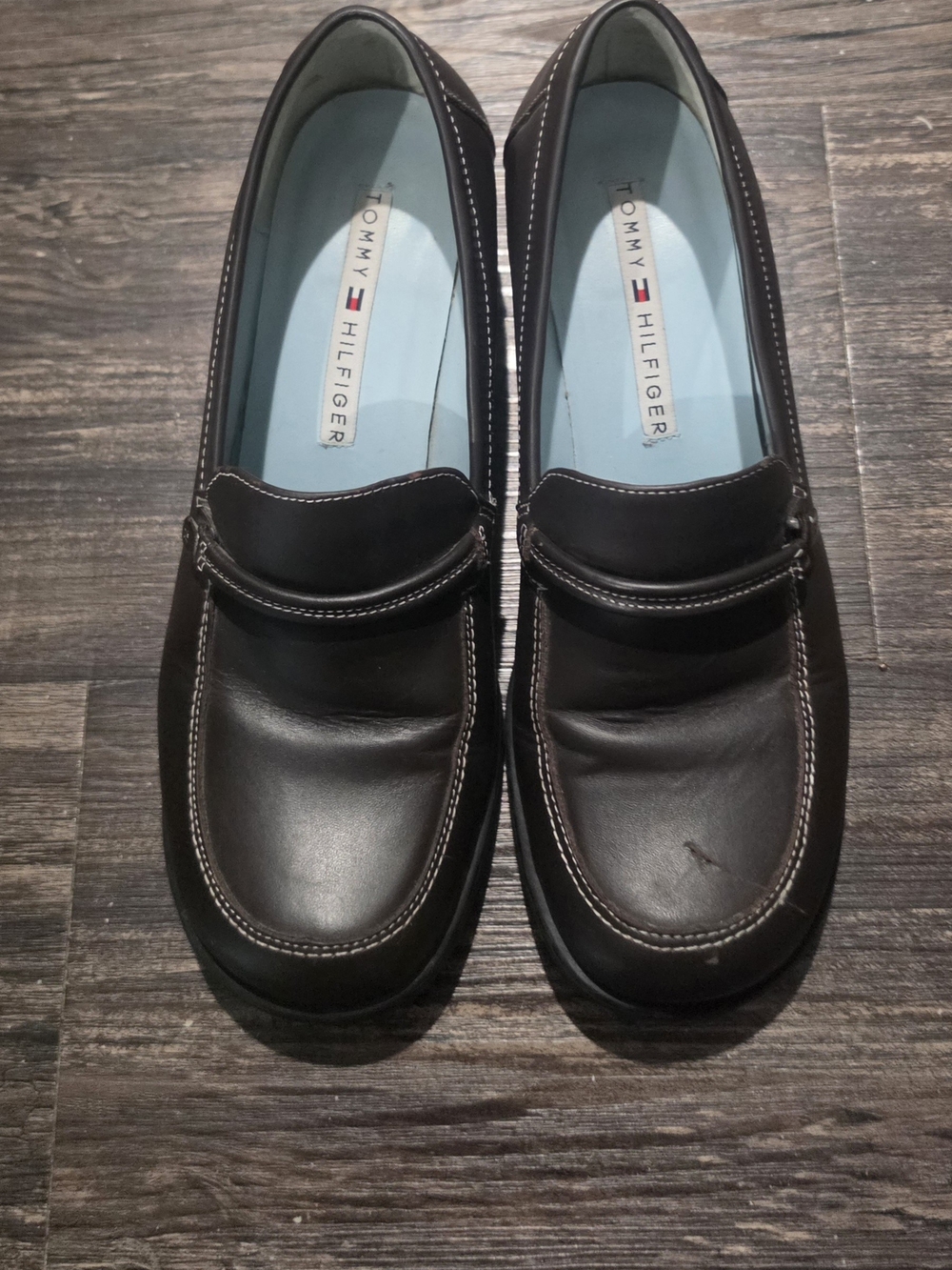 Tommy Hilfiger Women's Chocolate Brown Leather Loafers